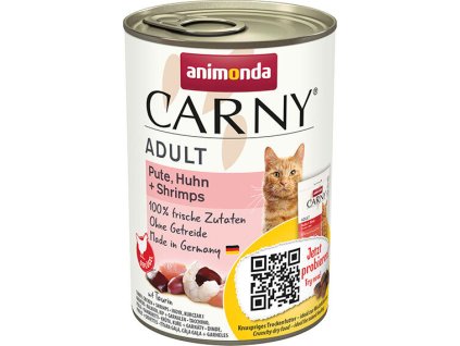 Thực phẩm đóng hộp ANIMONDA CARNY Người lớn - gà tây, gà + tôm càng 400g