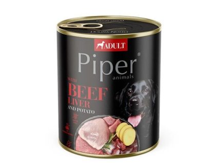 NOWOŚĆ PIPER z wątróbką wołową i ziemniakami konserwowa dla psów 800g