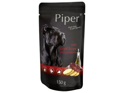 PIPER s hovädzou pečeňou a zemiakmi, vrecko pre psov 150 g