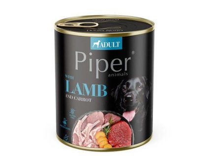 NEW PIPER with lamb and carrots, can for dogs 800g