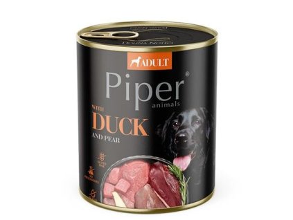 NOWOŚĆ PIPER z kaczką i gruszką, puszka dla psów 800 g