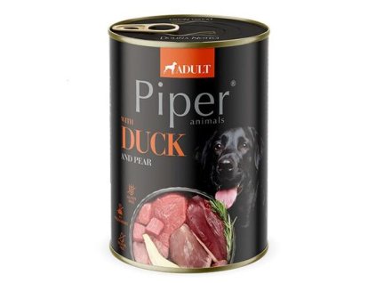 PIPER MỚI vị vịt và lê, lon cho chó 400 g