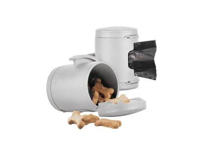 Multi Box - Behälter für Leckerlis/Beutel für Flexi-Leine, grau
