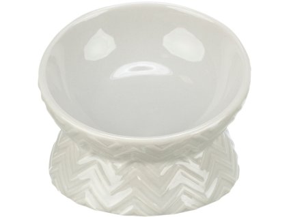 Keramická miska vyvýšená, ergonomický tvar, 0,15 l/13 cm, svetlosivá