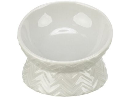 Keramická miska vyvýšená, ergonomický tvar, 0,15 l / 13 cm, světlešedá