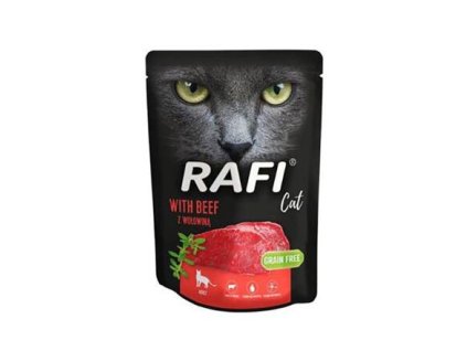 Thức ăn hỗn hợp RAFI với thịt bò cho mèo, không hạt, túi 300 g