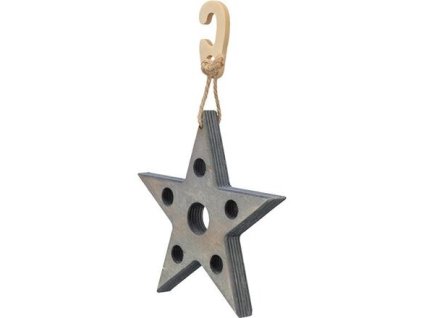Ngôi sao ăn nhẹ Giáng sinh - ngôi sao cho món ăn, đồ chơi cho loài gặm nhấm, 14 x 17 cm, màu xám