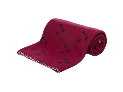 Xmas vánoční fleecová deka NATALYA, 150 x 100 cm, vínová/světlemodrá/šedá