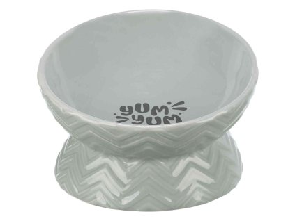 Raised ceramic bowl, ergonomic shape, 0.35 l / 17 cm, gray