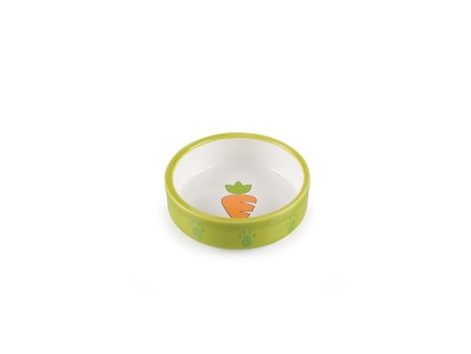 Keramická miska pro křečky zeleno/bílá, mrkvička