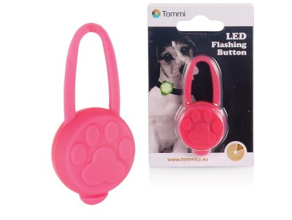 LED přívěsek na obojek silikonový/ růžový