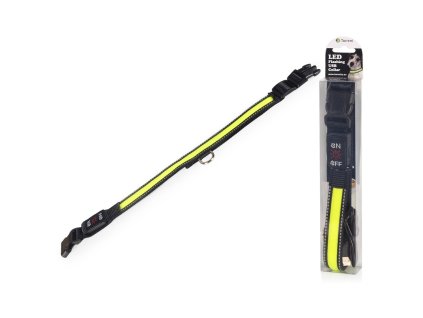 LED obojek dobíjecí USB/vel.L 50-60cm/ zelený