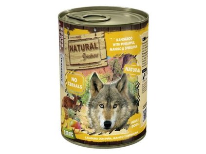 Natural Greatness klokan, ananas, mango, spirulina - EXOTIC  konzerva pro psy 400 g