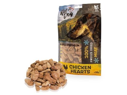 KIDDOG SUPER PREMIUM 100% kuřecí srdíčka sušená mrazem 50 g
