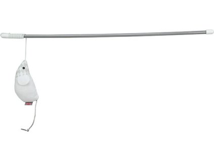 Hrací prut s myškou, 46 cm, catnip, plast/polyester