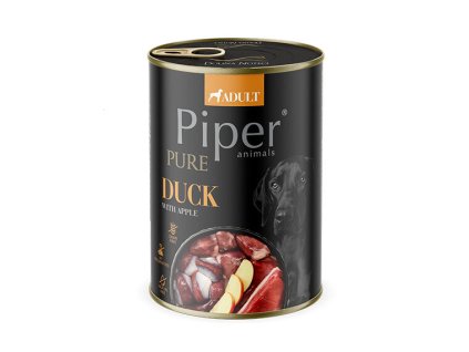NEW PIPER PURE kachna s jablky, konzerva pro psy 400 g