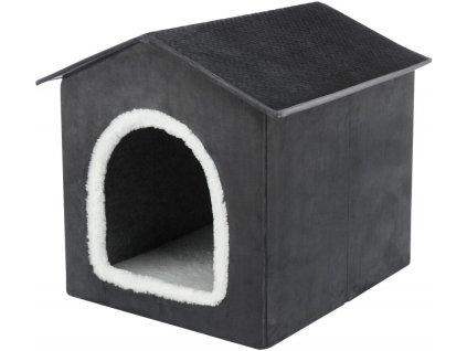 LIVIA měkká boudička, tmavošedá/bílá (Provedení 50 x 50 x 54 cm)