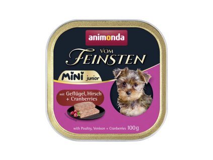 ANIMONDA paštika Vom Feinsten MINI Junior - drůbeží, zvěřina, brusinky pro psy 100 g