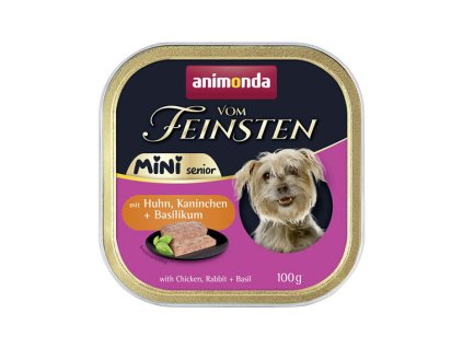 ANIMONDA paštika Vom Feinsten MINI Senior - kuře, králík, bazalka pro psy 100 g
