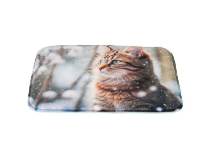 Vánoční podložka na ležení, fotomotiv kočka, 40 x 30 cm