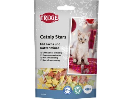 Xmas Catnip Stars, pamlsek losos s catnipem, 50 g