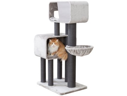 Škrabadlo RAFAEL XXL, 2 x jeskyně, hamaka, 156 cm, šedá