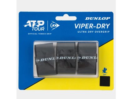 Tenis omotávky DUNLOP ATP VIPER-DRY Overgrip 0,6 mm černá