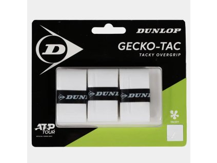 Tenis omotávky DUNLOP GECKO-TACK OverGrip 0,5 mm bílá