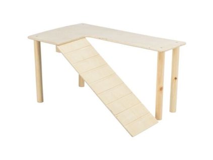 Výprodej - Platforma s rampou pro myšky, křečky 47 x 25 x 30 cm, dřevo