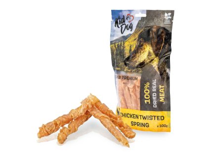 KIDDOG SUPER PREMIUM 100% kuřecí prsa ve spirále bez aditiv 100 g