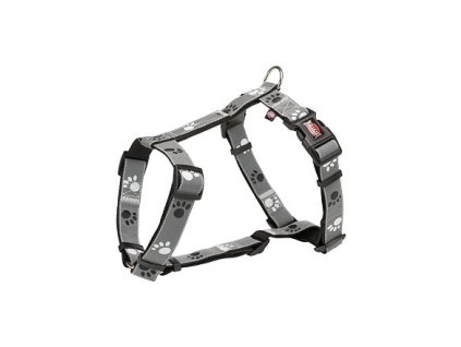 Reflexní postroj SILVER REFLECT stříbrný s tlapkami (Provedení XS-S:hruď:30-40cm/15mm)