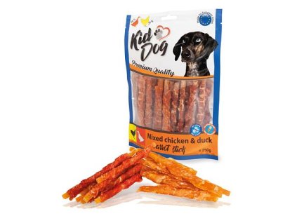 Výprodej - KIDDOG mix mrkvových tyčinek kuřecí + kachní 12 cm 250 g