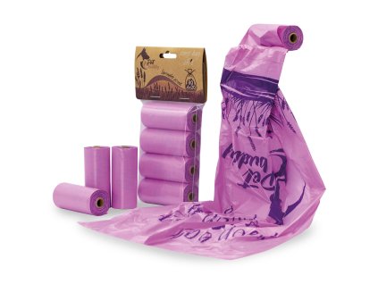 PetBuddy sáčky na exkrementy LEVANDULE 4 role/ á 20 sáčků s potiskem a vůní