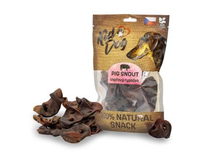 KIDDOG 100% Natural Snack, vepřový rypáček 7 - 8 cm / 200 g