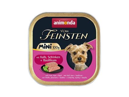 ANIMONDA paštika Vom Feinsten MINI - telecí, šunka, bazalka pro psy 100 g