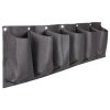 Horizontal Grow Bag 6 Textil-Blumentöpfe für die Wand schwarz Paket 1 Stk