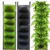 Vertical Grow Bag 7 Textil-Blumentöpfe für die Wand schwarz Paket 1 Stk