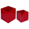Chậu hoa tự tưới Cubico đỏ dài 27 cm