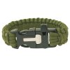 HIGHLANDER Paracord Bracelet - trident, whistle, flint olive