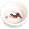 White ceramic bowl, cat and mouse motif 200ml/11cm