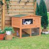 NATURA mega rabbit hutch with run, 124 x 102 x 78 cm, brown