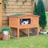 NATURA mega rabbit hutch with run, 124 x 102 x 78 cm, brown