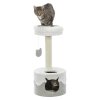 Single-level round scratching post NURIA 71 cm, - white/grey