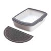 Půlkruhová PVC předložka k WC, šedá (Provedení 59 x 35 cm)