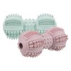JUNIOR dumbbell natural hard rubber, 9 cm, mint, old pink