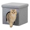 ALOIS cave stool, woven fabric 38x40x38 cm gray