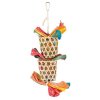 Hanging basket toy with nesting material for birds 35cm