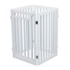 Protective barrier with opening door 60-160 x 81 cm white