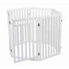 Protective barrier with opening door 60-160 x 81 cm white