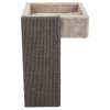 Square bed with scratching board, dark gray, placed in a shelf